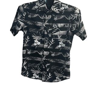 Tony Hawk Monochrome Floral Button-Down Shirt Boys Youth SZXL
